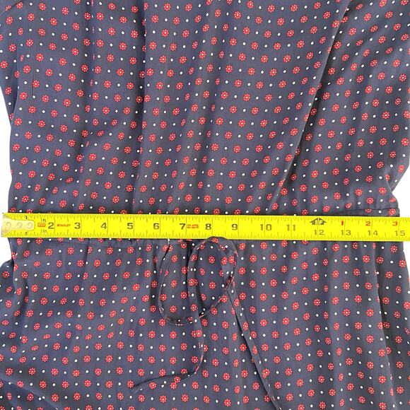 Draper James Navy Floral Polka Dot Ruffle Hem Dress Women’s Medium Retail $125 - Picture 6 of 10